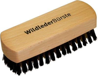 Suede Brush 12 cm - Beech Wood Handle for Cleaning Footwear and Clothing