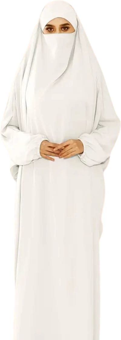 Bovista Islamitische Kleding - Djellaba Dames - Moslim Kleding - Arabisch Dames Kaftan - Alhamdulillah - Wit