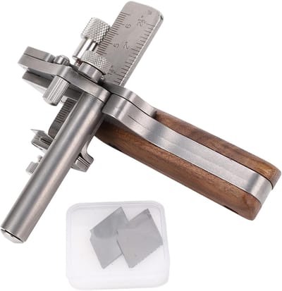 Allecto - Lederen Band Snijmachine - Professioneel Snijgereedschap - 304 Roestvrij Staal - Handheld voor Leerbewerking - Universeel 18 Mm Mes - Ges...