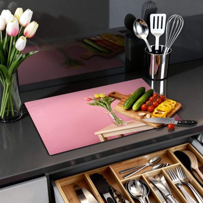 KitchenArt - Pastel Spring - Inductie Beschermer - 52x35 cm - Kookplaat Beschermer - Luxe Afdekplaat Inductieplaat - Anti-slip & Oprolbaar - Beschermmat Inductiekookplaat