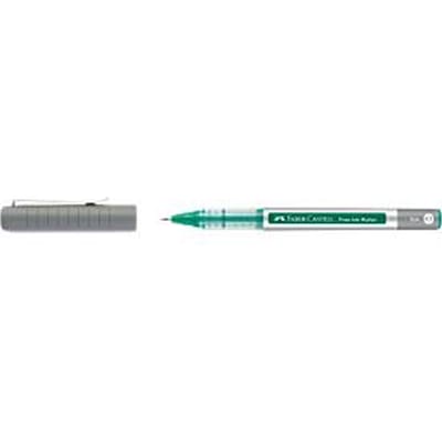Faber Castell rollerbalpen Free Ink Fine, schrijfkleur groen, lijndikte 0,7 mm, met transparante houder en metalen clip, gerecycled kunststof, 1 stuk