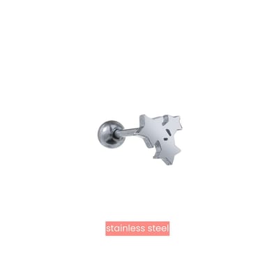 Go Dutch Label Oorknoppen 3 stars Zilver