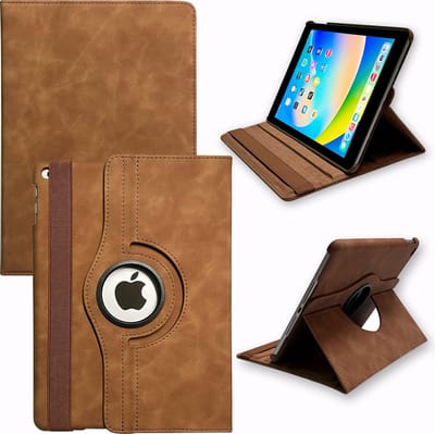 Casemania Hoes Geschikt voor Apple iPad Air 1 & Air 2 - 9.7 inch (2013 & 2014) Sienna Brown - Draaibare Tablet Book Cover
