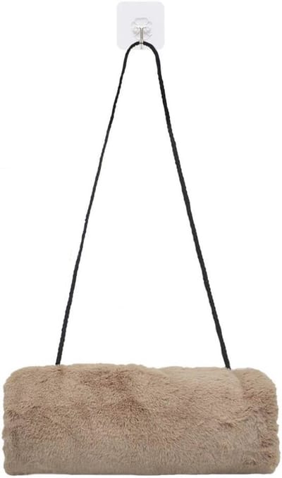 Faux Fur Handmuff voor Vrouwen - Handwarmer met Zak en Haak in Kaki