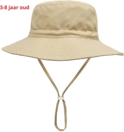 Livano Zonnehoed - Reishoed - UV Beschermende Hoed - Bucket Hat - Festival - Pet - Hoedje Voor Kinderen - Hoofdbescherming - Khaki - 3-8 Jaar