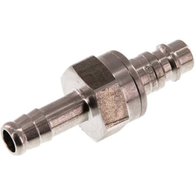 RVS DN 7.2 (Euro) Luchtkoppeling Insteeknippel 9 mm Slangpilaar Double Shut-Off