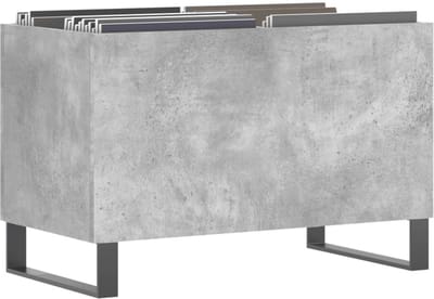 Platenspelermeubel - LP-kast - Platenspelerkast - Draaitafelstandaard - Platenspelerstandaard - Vintage Displayplank - Betongrijs