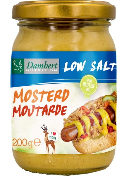 Damhert Low Salt Mosterd Glutenvrij 200GR