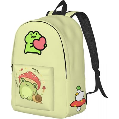 Kawaii Eend en Kikker Rugzak voor Jongen Meisje Kinderen Student School Boekentas Schattige Paddenstoel Dagrugzak Peuterschool Basisschool Tas Buiten