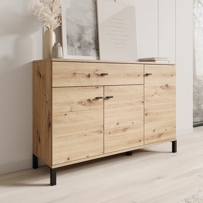 Meubella - Avellio - Dressoir - Eikenpatroon - 116x35x78 cm