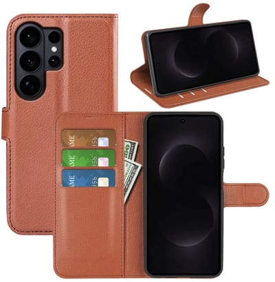 MobyDefend Hoesje - Geschikt voor Samsung Galaxy S26 Ultra - Kunstleren Wallet Book Case (Sluiting Voorkant) - Bruin