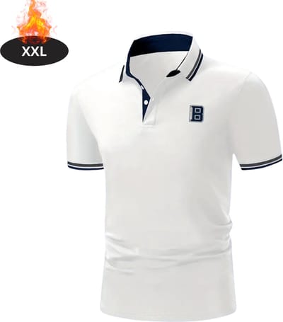 Livano Poloshirt Heren - T-Shirt Heren - Shirt - Overhemd - Polo Shirt - Wit - XXL