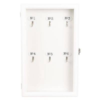 Clayre & Eef Sleutelkastje 24x7x38 cm Wit Hout