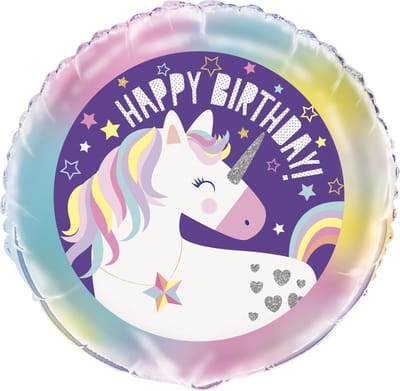 UNIQUE - Aluminium eenhoorn happy birthday ballon