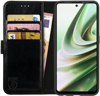 Rosso Element Book Case Wallet Hoesje Geschikt voor OnePlus Nord CE 3 | Portemonnee | 3 Pasjes | Magneetsluiting | Stand Functie | Zwart