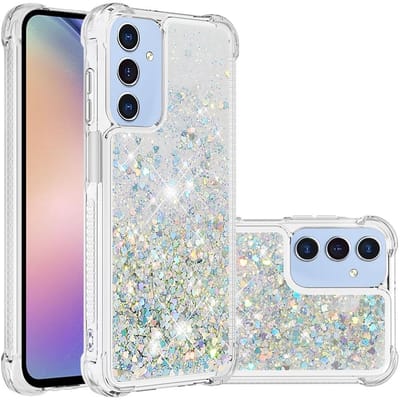 Coverup Hoesje - Geschikt voor Samsung Galaxy A26 Hoesje - Coverup Liquid Glitter Back Cover - Zilver