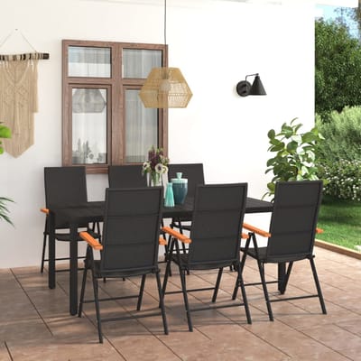vidaXL - 7-delige - Tuinset - zwart - en - bruin