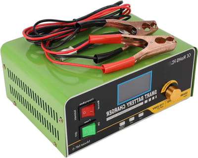 Slimme Acculader - Batterij Lader - Voertuigen Opladen - Automatische Spanningsregeling - 800W 50A - Zwart