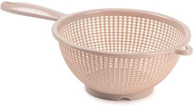 Plasticforte Keuken vergiet/zeef - kunststof - D24 x H11 cm - beige