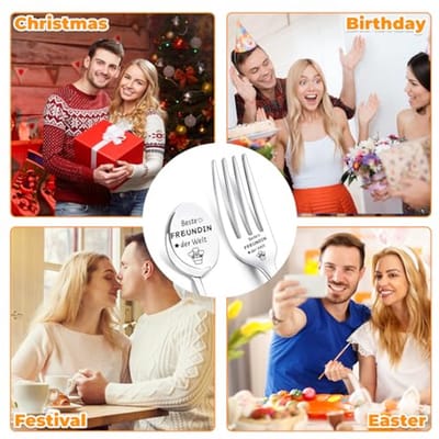 Cadeaus voor Beste Vriendin - Koffielepels en Vorken met Gravure - Perfect Verjaardagscadeau of Kerstmis
