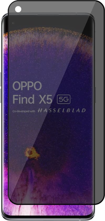Privacy Screenprotector geschikt voor Oppo Find X5 - Volledig Dekkend Glas Screen Protector