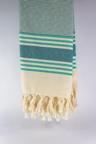 Milet – Turkse hamamdoek – 100x180 cm – katoen – licht & sneldrogend – groen