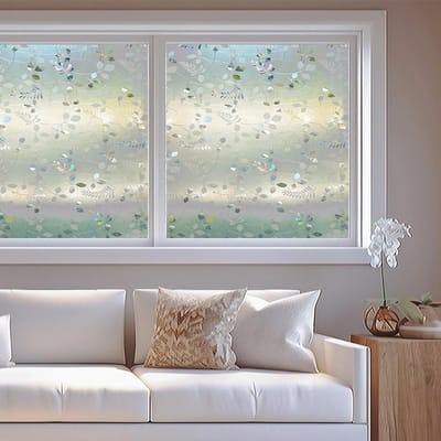 Raamfolie Inkijkbescherming - Privacyfolie Glas - Privacy Creëren - Lijmvrij Ontwerp - 90 x 150 cm - Bladeren