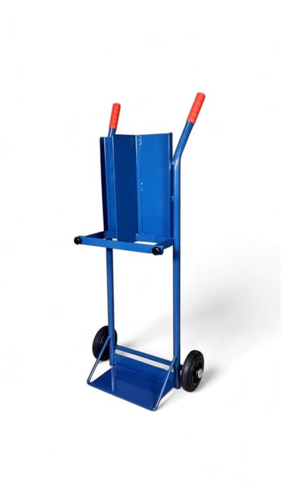 FRAMI gasflessenwagen voor 2x 10 liter flessen op massief rubberen wielen