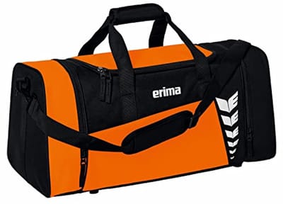 Ruime uniseks sporttas met SIX WINGS design - oranje/zwart, M
