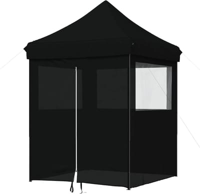 Opvouwbare Partytent - Feesttent Tuin - Buiten Evenementen - Stabiel Stalen Frame - 200 x 200 cm - Zwart