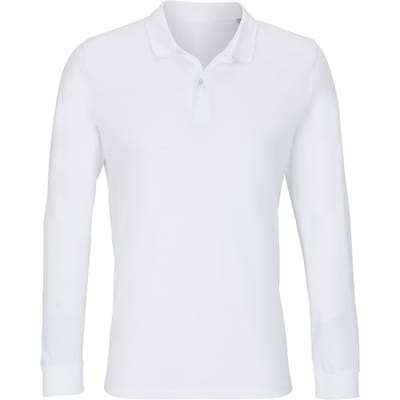 SOLS Unisex Adult Planet Piqué Poloshirt met lange mouwen (Wit)