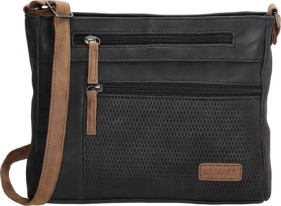 Beagles Brunete Schoudertas Dames - Crossbodytas met verstelbare schouderband - Tas van Imitatieleder - Zwart