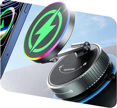 Telefoonhouder voor Auto met 15W Draadloos Opladen - Magnetische Dashboard Houder voor iPhone 16, 15, 14, 13 Pro Max en Andere Smartphones