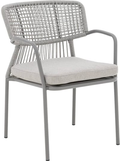 Goossens Tuinstoel Sestri - Buitenstof - bruin - 60 x 84 x 61 cm - Stapelbaar