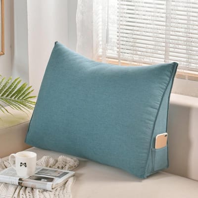 Hoofdbord Kussen - Leeskussen Rugsteun - Comfortabel Lezen - Ergonomisch Ontwerp - 60x50x20cm - Donkerblauw