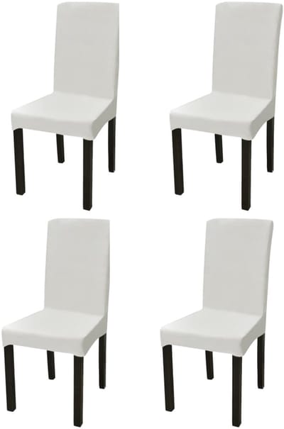Stoelhoes Elastisch - Set van 4 stuks - Universele Stoelhoezen voor Eetkamerstoelen - Crème Beige - Stretch Stoelhoes Kreukvrij - Wasbaar - 160 g/m² - Voor Modern Interieur, Bruiloft & Feest
