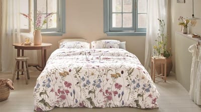 Ariadne at Home Bloom dekbedovertrek - Tweepersoons - 200x200/220 - Wit