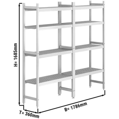 GGM Gastro Regalset Aluminium - Bautiefe: 360mm - Tragkraft: 600 kg Zilver