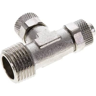 10x8 & R1/2'' Vernikkeld Messing T-Opsteekkoppeling Buitendraad