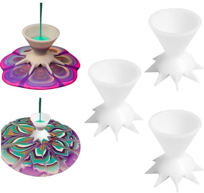 Dailygoods- Verf Gietcup 3 Stuks - Splitbeker - Trechter - Vloeibare Kunst - Herbruikbaar - Voor Acrylverf - Gietbeker
