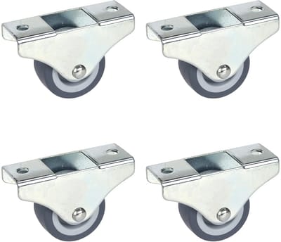 Set van 4 meubelbokkenrollen met richtingsbeveiliging - 38 mm, spoorvrij TPE, 135 kg draagkracht