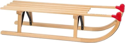 Davos Slee - Houten Sleetje - Winter Plezier - Glijders Onderkant - 100 cm - Rood