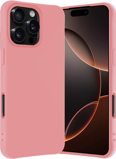 Hoes - Geschikt voor Apple iPhone 16 Pro - Sterk & Shockproof - Hoesje Cover - Siliconen Case - Lichtroze