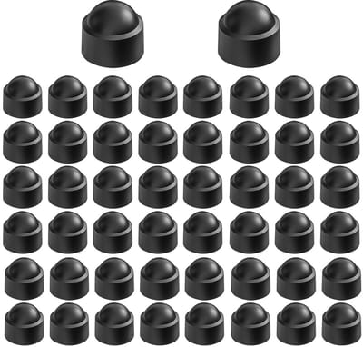 Ronde hexagonale beschermcaps en moeren, 50 stuks M8, kunststof schroefdeksels, zwarte hexagon moeren, schroefbescherming en bevestigingsaccessoires