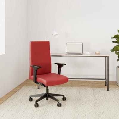 Ergonomische bureaustoel House&Garden – Trendoffice Comfort Pro SK 9248 – met 4D armleuningen, verstelbare rugleuning & lendensteun – 150 kg draagkracht – moderne comfortabele kantoorstoel (Rood)