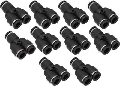 Dailygoods- Pneumatische Koppelingen 10 Stuks - Y-Slangsplitter - PVC - Push-to-connect Fittingen - 3-weg - Drukweerstand 1,0~1,2 MPa - Gegraveerde Binnendiameter