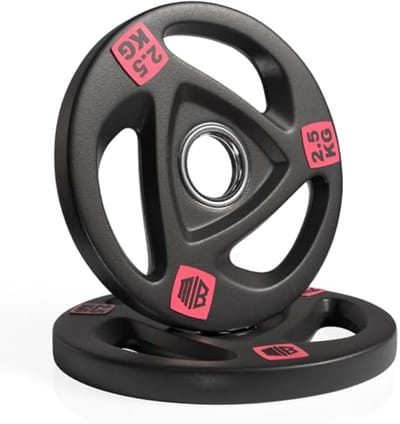Olympische halterschijven van ijzer 30mm 50mm met handgreep voor krachttraining 2,5kg 5kg 10kg 15kg 20kg