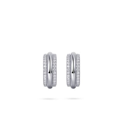 Gisser Jewels - Oorstekers Gerhodineerd zilver met Zirconia - E1067