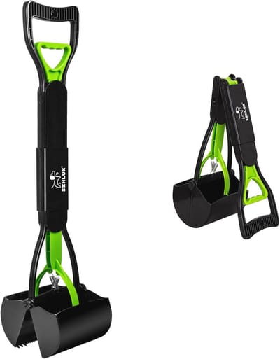 Opvouwbare hondenpoepschep 28 inch met onbreekbaar materiaal en ergonomische handgreep