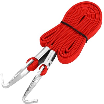 DUUTI Bagageriem Stretch Elastische Spanningsriemen met Haken Fietsen Touw Outdoor Hangen (Rood) red
